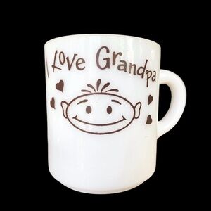 Milk glass White 'Love Grandpa' Mug